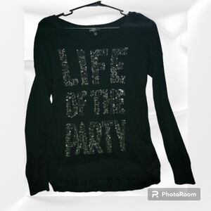 LIFE OF THE PARTY Sweaters Express size XS x-small xsmall sewn in Sequin…
